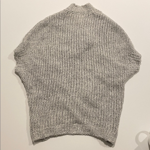 Anthropologie • sleeping on snow rap style cableknit heather gray shrug •  XS/S - Picture 11 of 16